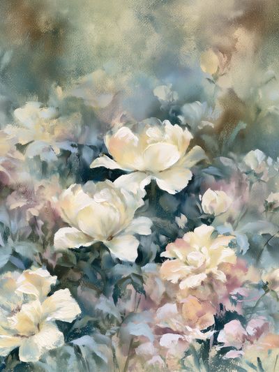 Pastel Peonies Floral Print.
