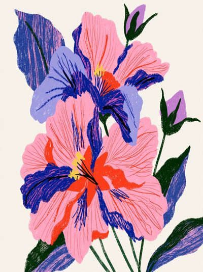 Bold Hibiscus Floral Print.