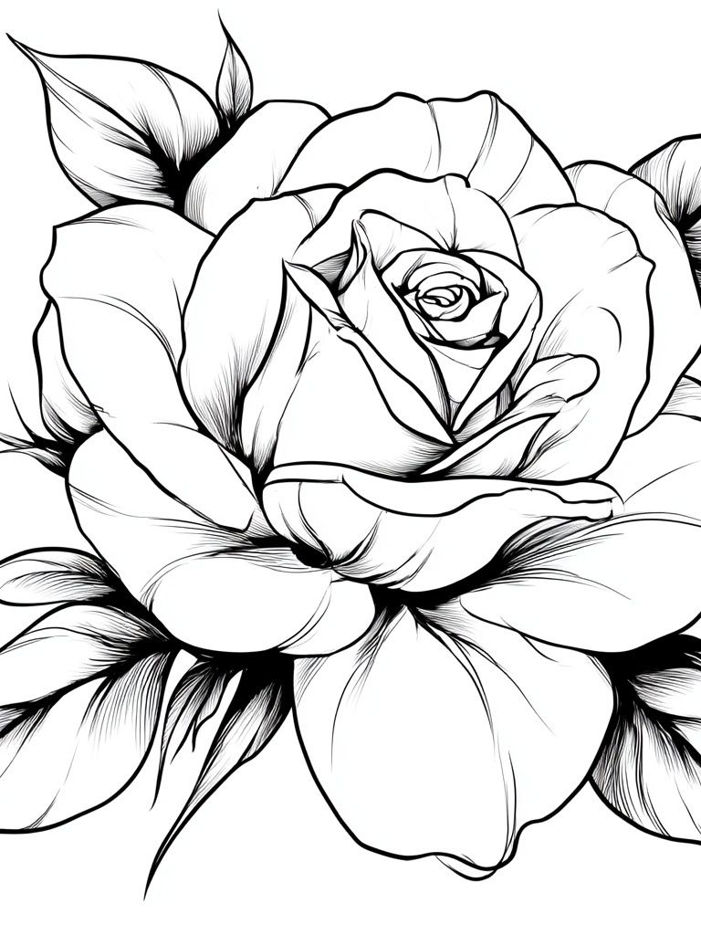 Rose Line-Art Poster. poster detail