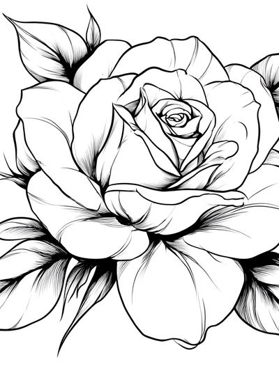 Rose Line-Art Poster. poster