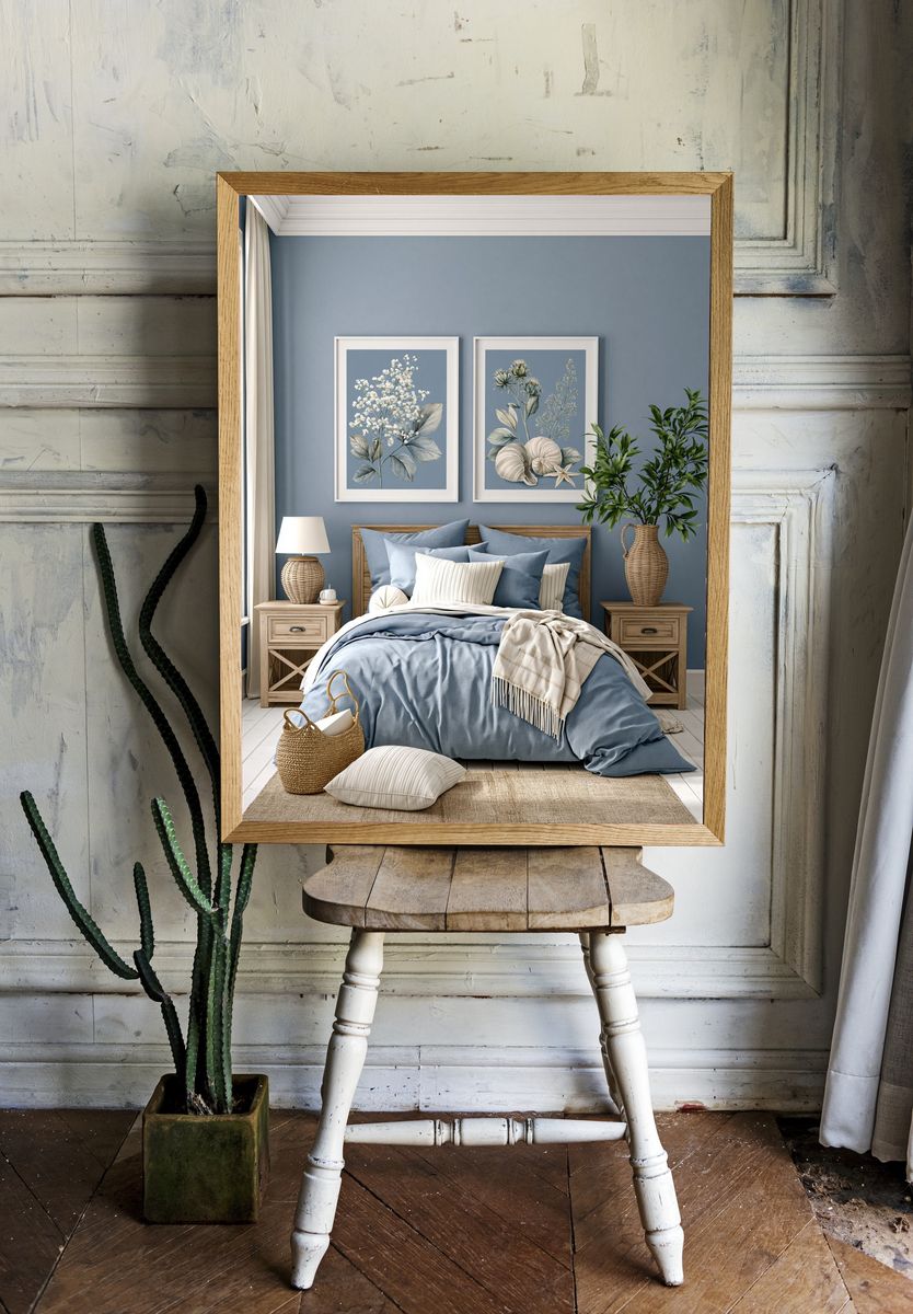 Blue Botanical Still Life Poster. room preview
