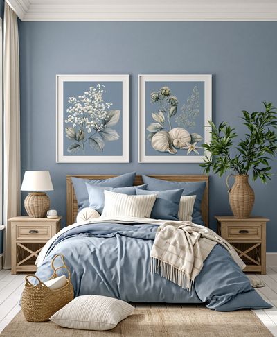 Blue Botanical Still Life Poster. poster print