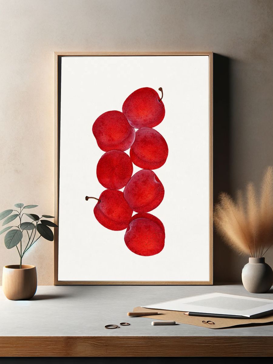 Vintage plums illustration. — room view 2
