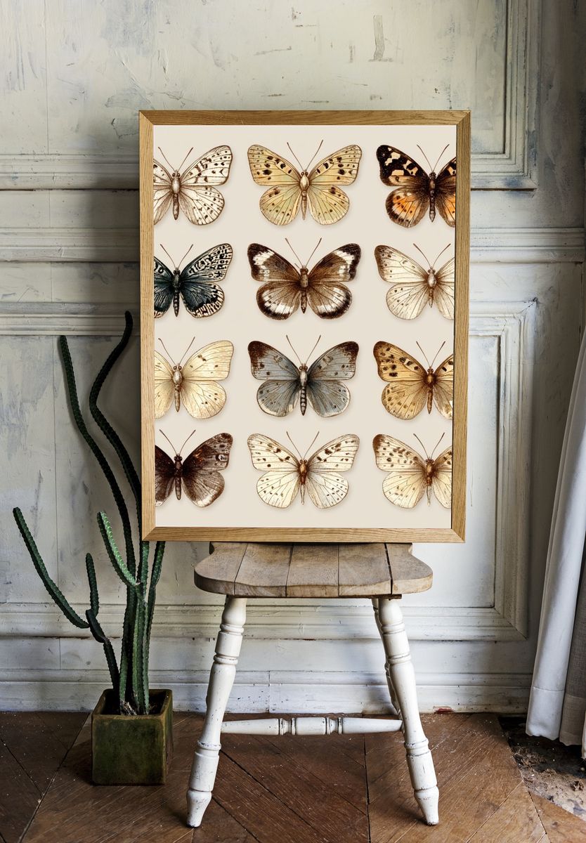 Butterfly Specimen Botanical Print. — room view 1