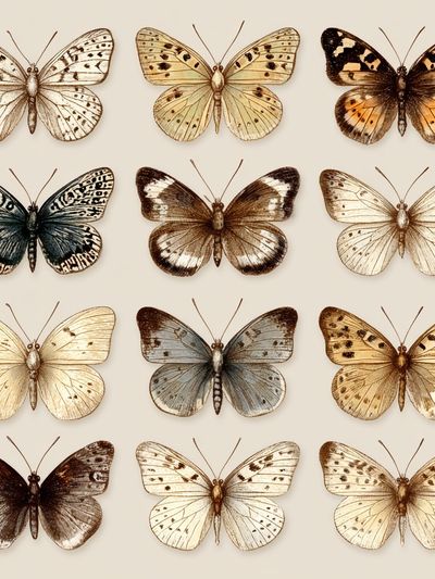 Butterfly Specimen Botanical Print. poster print