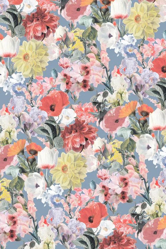 Vintage flower pattern mobile wallpaper. poster — botanical art