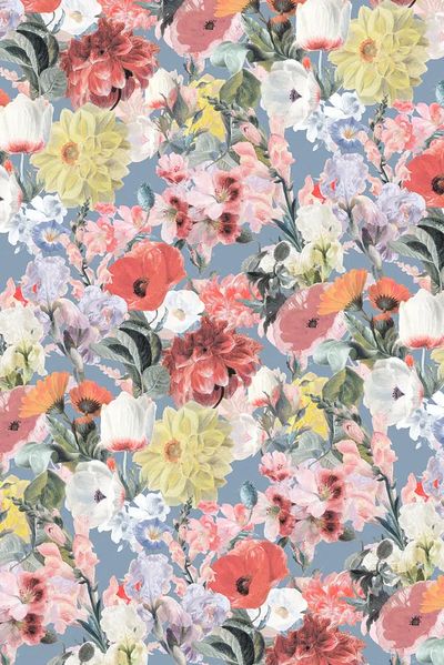 Vintage flower pattern mobile wallpaper. poster print