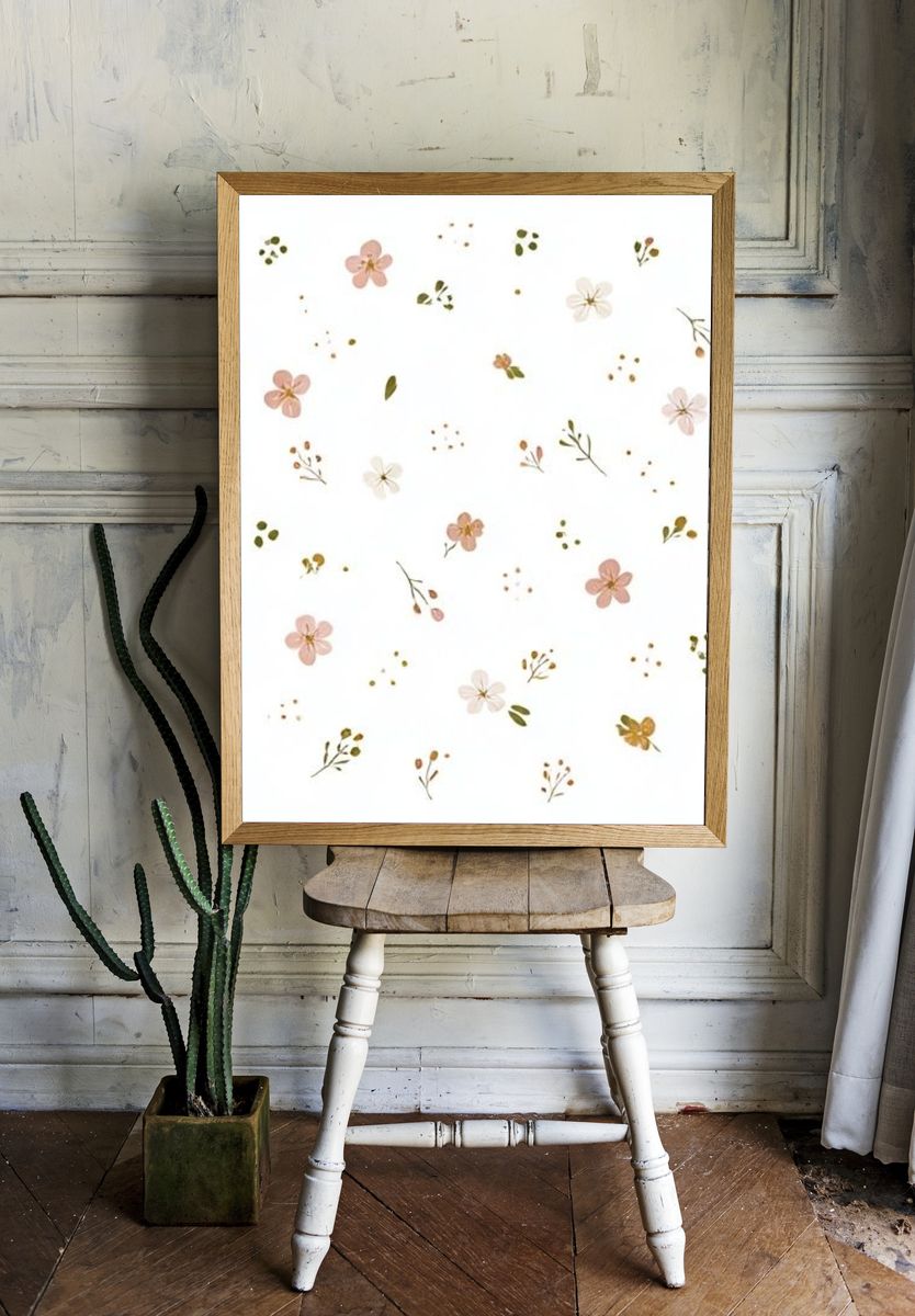 Pastel Wildflower Pattern Print. — room view 1