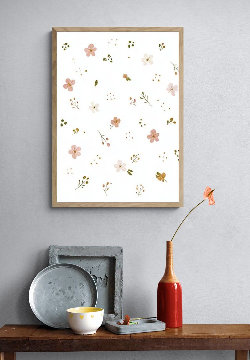 Pastel Wildflower Pattern Print. — room view 3