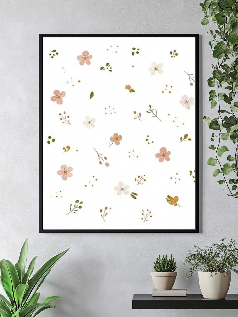 Pastel Wildflower Pattern Print. — room view 4
