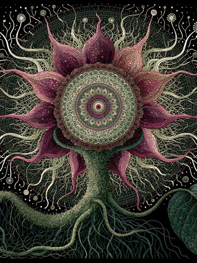 Mystic Flower Mandala Illustration Poster. poster