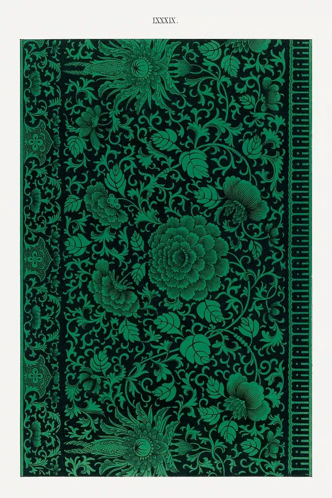 Flower illustration, Examples Chinese Ornament. poster detail