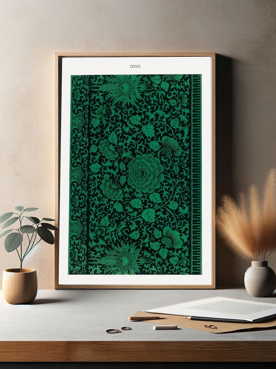Flower illustration, Examples Chinese Ornament. — room view 2
