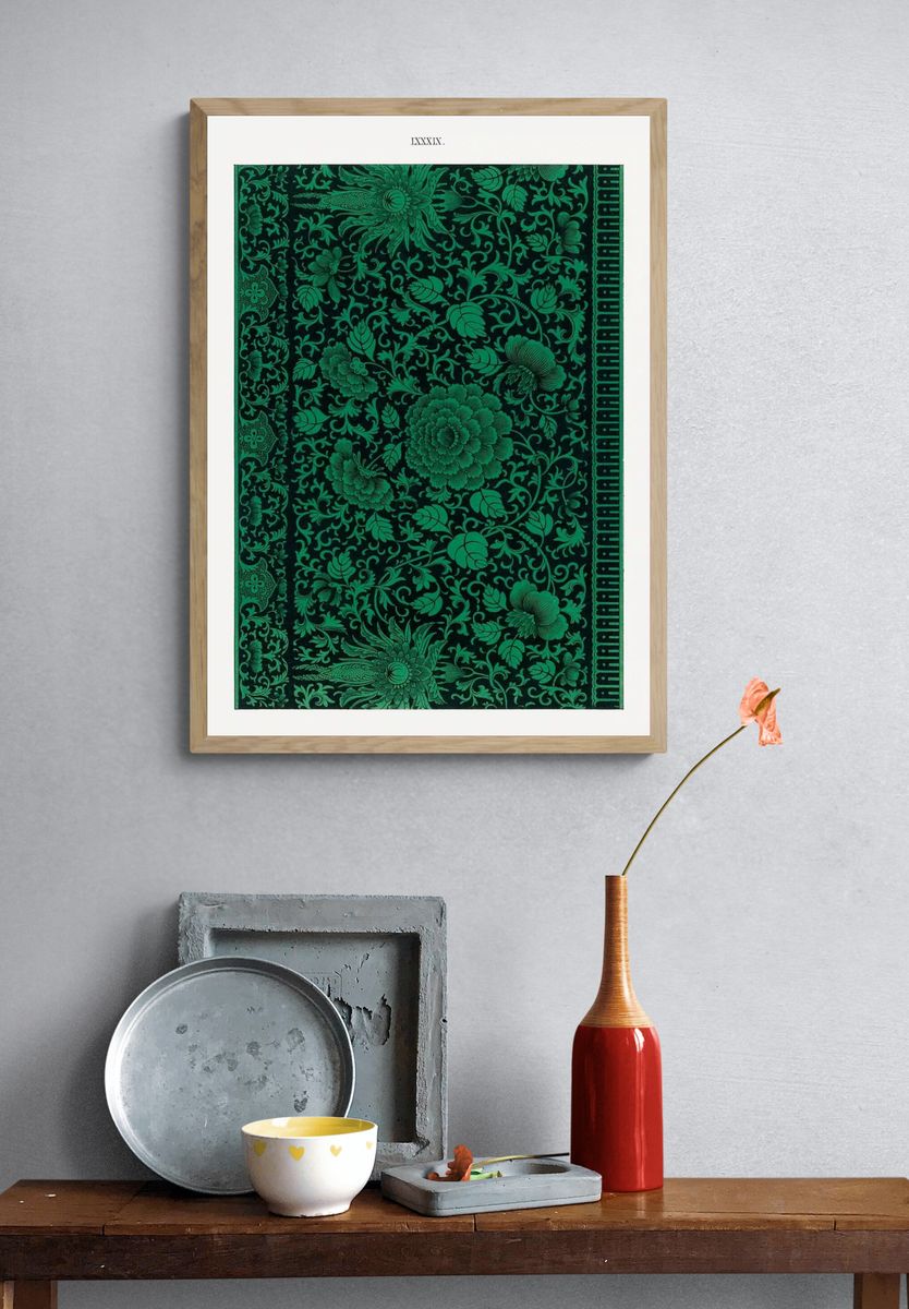 Flower illustration, Examples Chinese Ornament. — room view 3
