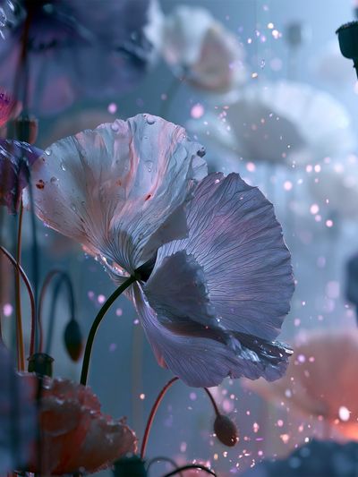Dreamy Poppy Bloom Illustration Poster.