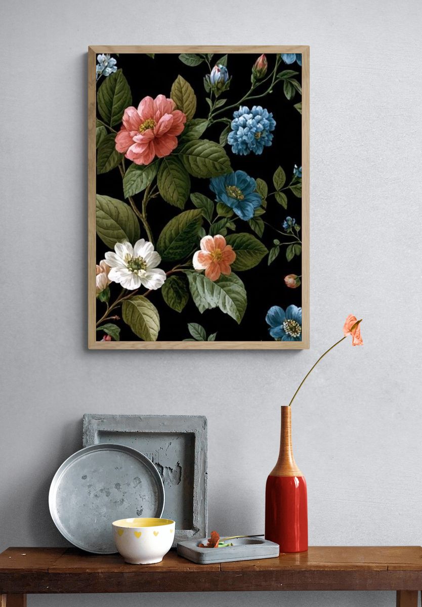 Floral Botanical Poster. — room view 3