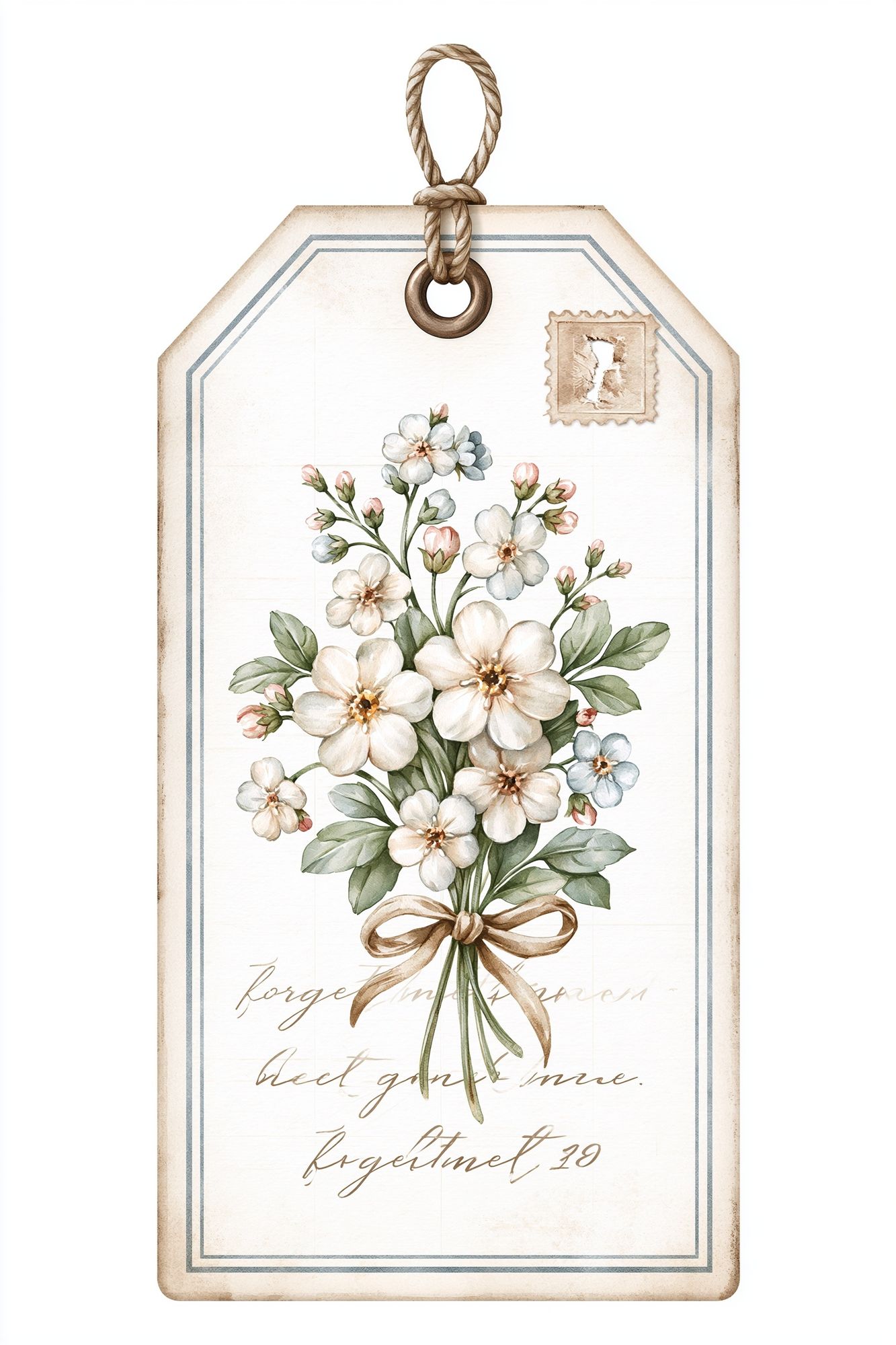 Vintage Floral Tag Poster. poster detail
