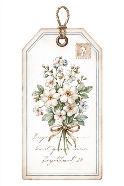 Vintage Floral Tag Poster.