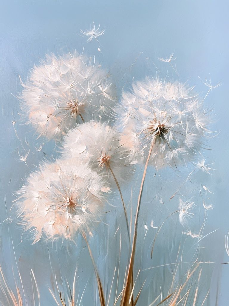 Dandelion Drift Botanical Print. poster — botanical art