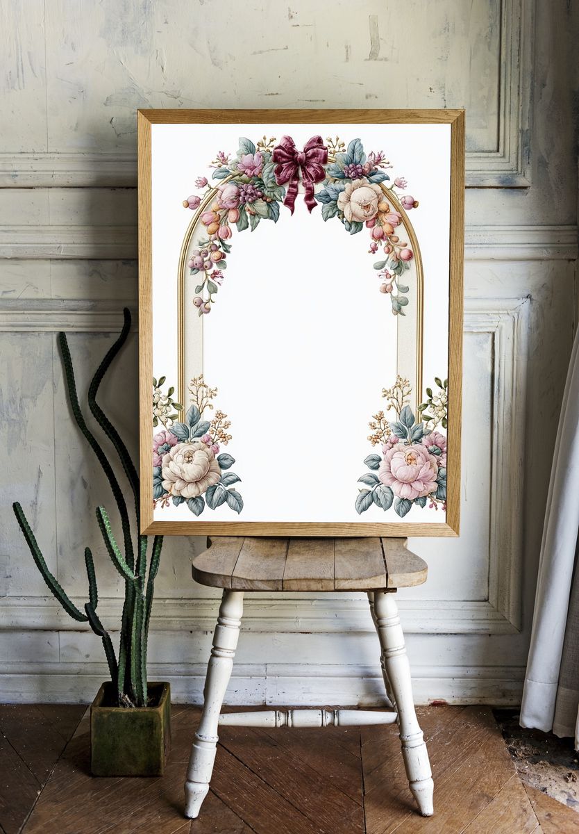Floral Arch with Bow Print. — room view 1