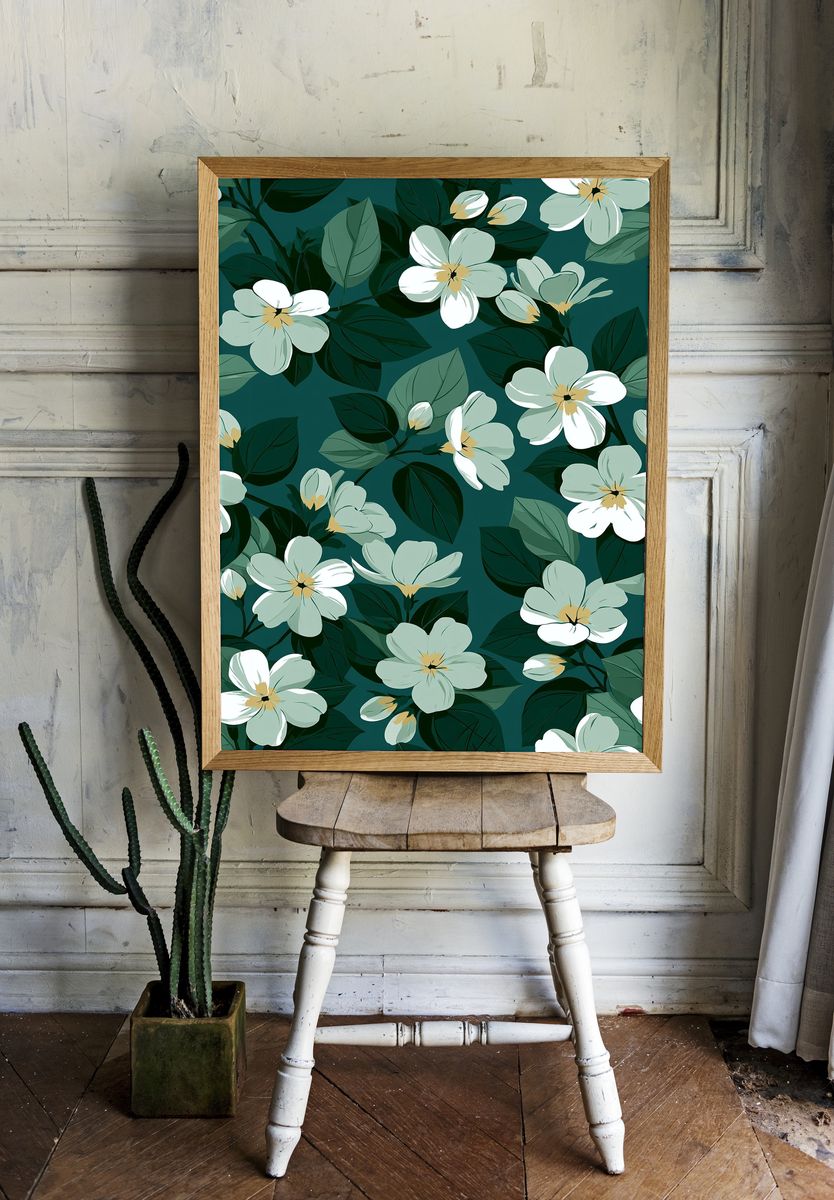 Tropical Floral Pattern Poster. room preview