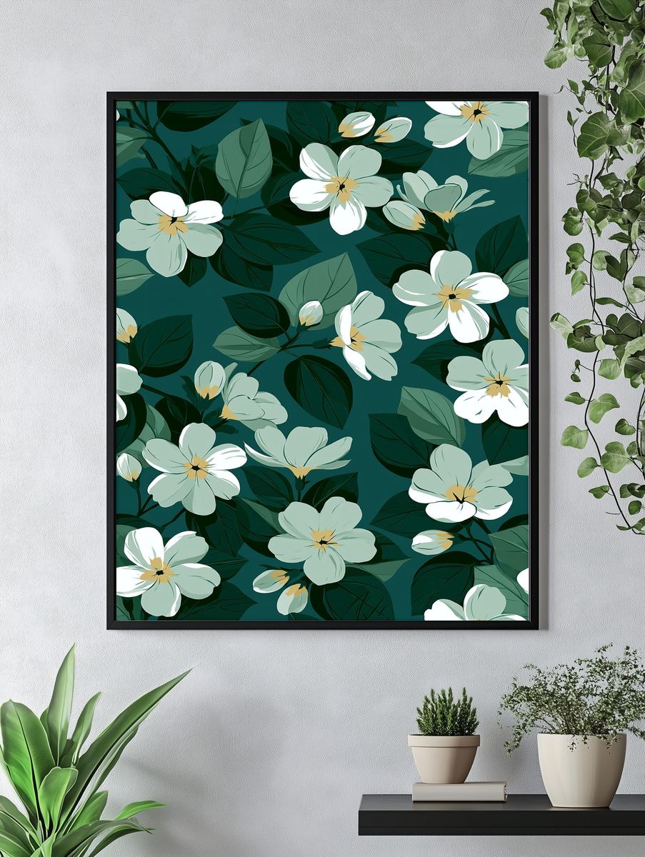Tropical Floral Pattern Poster. — room view 4