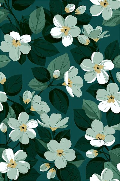 Tropical Floral Pattern Poster.