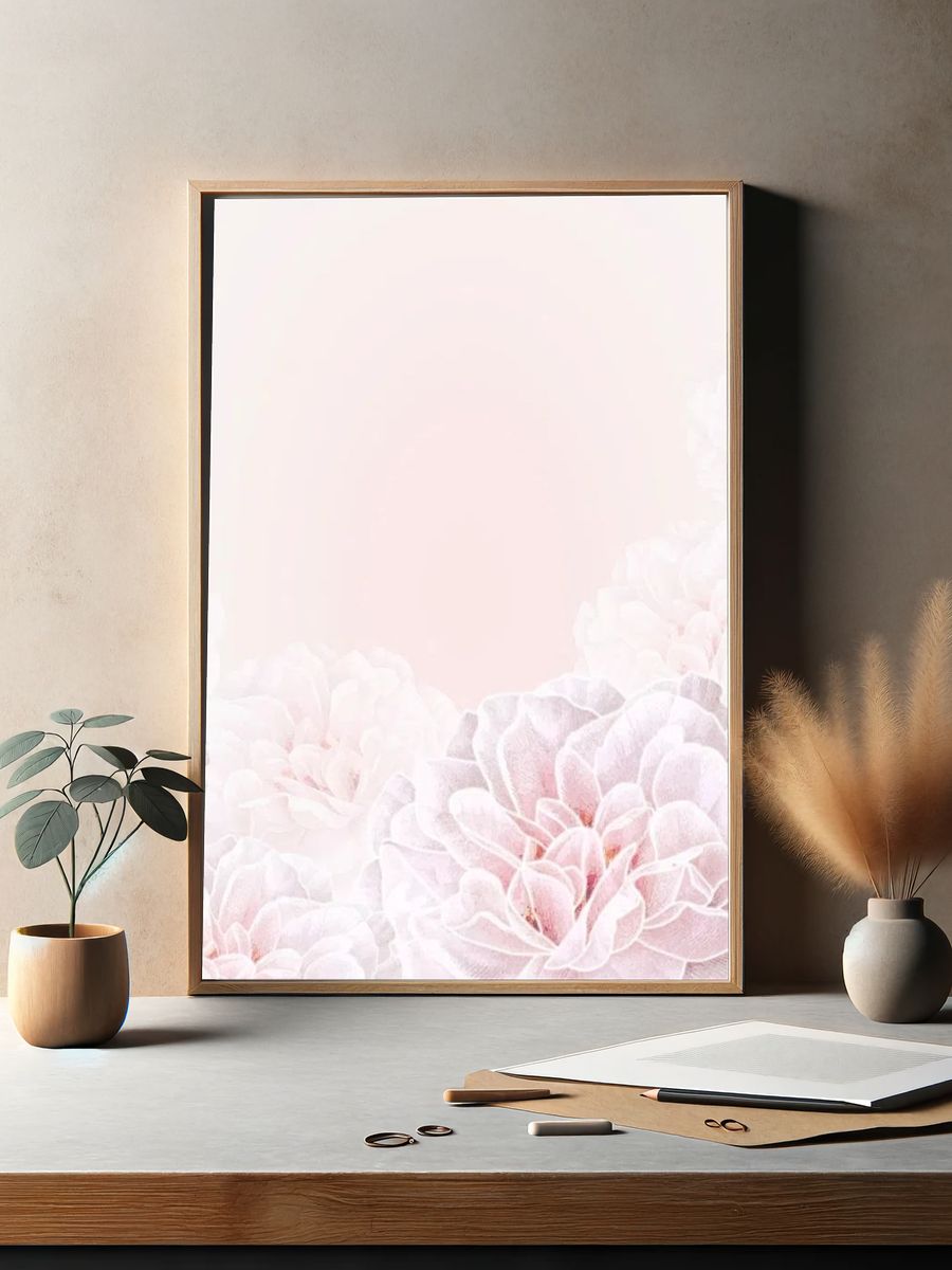 Floral frame mobile phone background. — room view 2