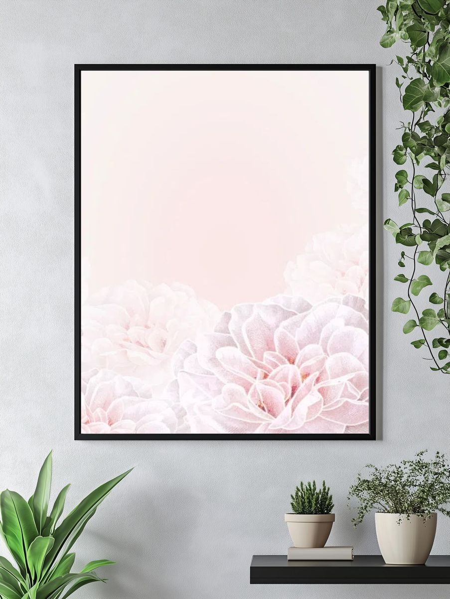 Floral frame mobile phone background. — room view 4