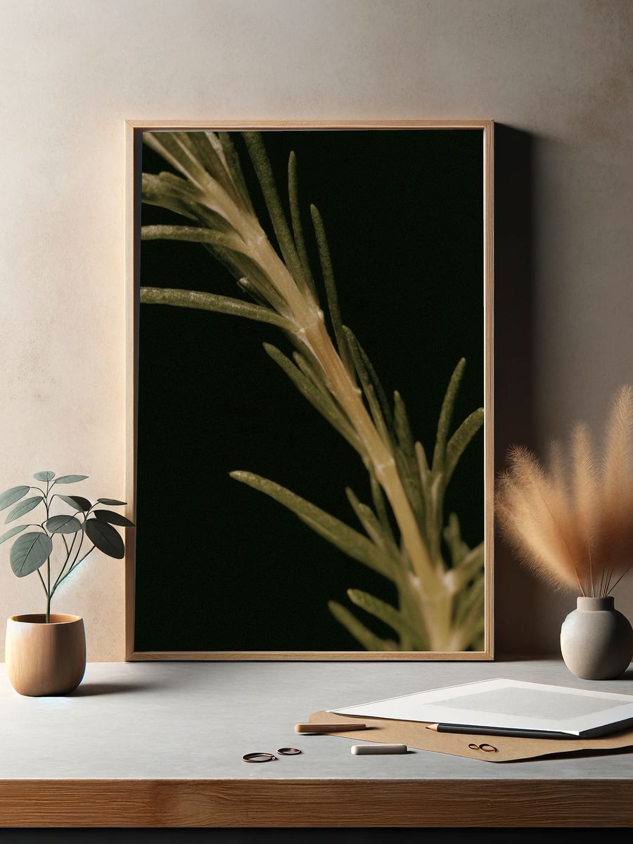 Rosemary Sprig Botanical Print. — room view 2