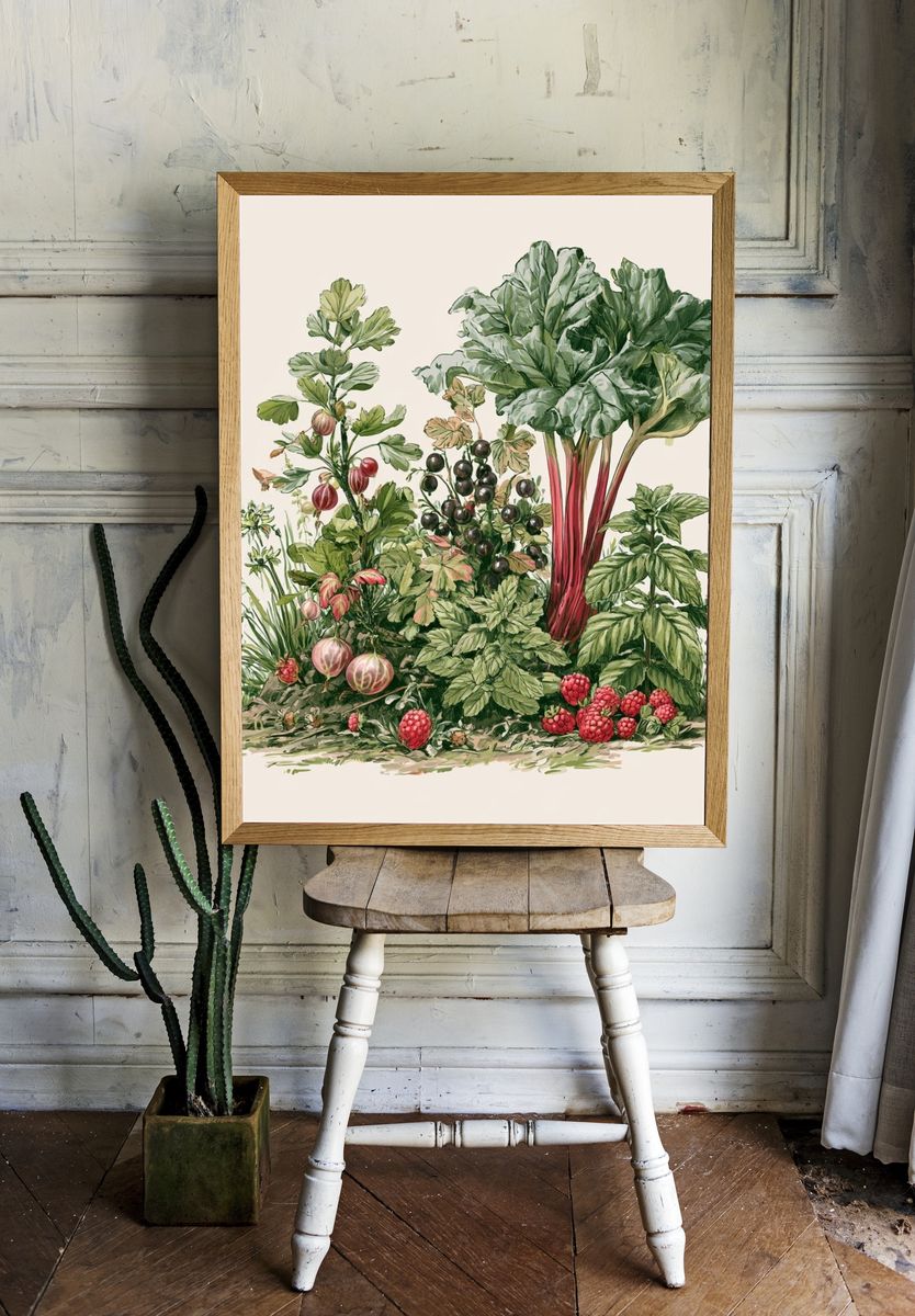 Botanical Kitchen Garden Poster. room preview