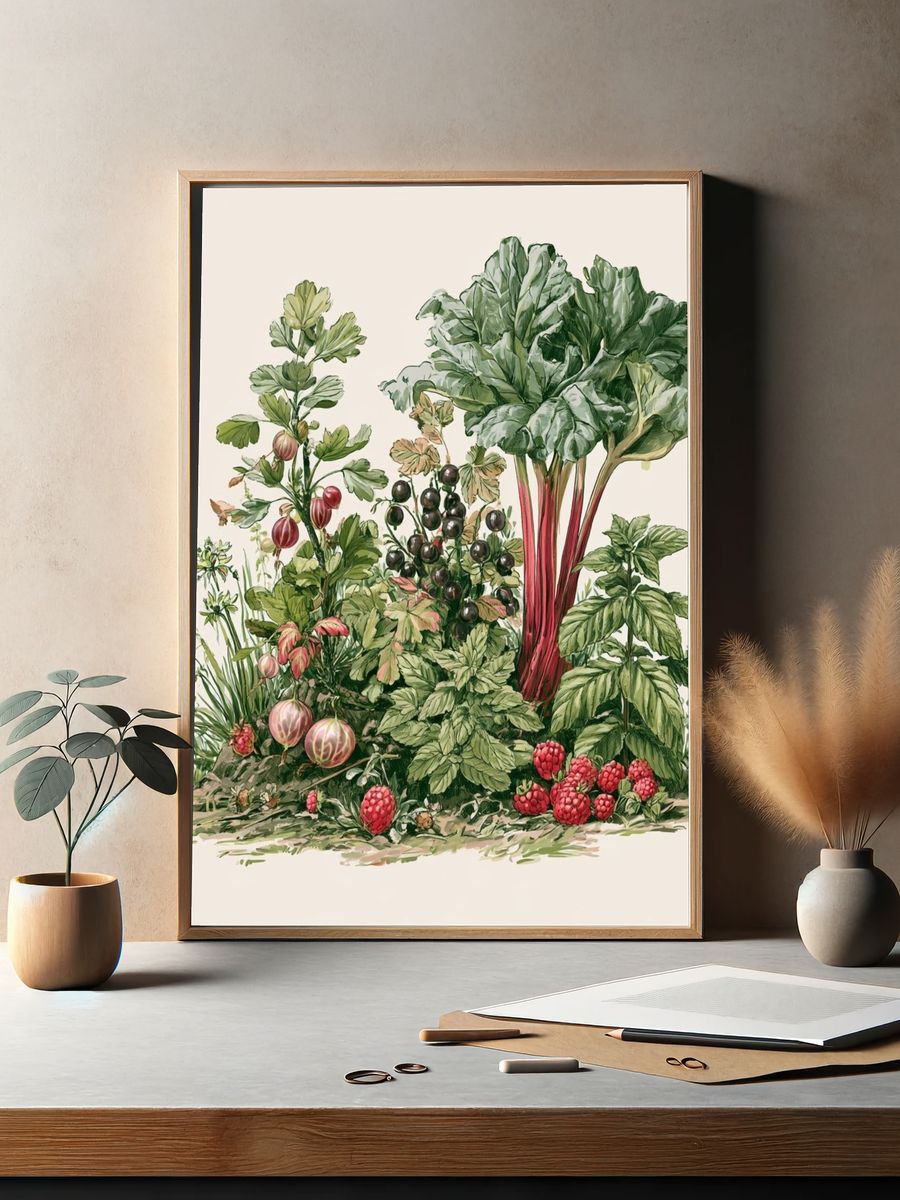 Botanical Kitchen Garden Poster. — room view 2