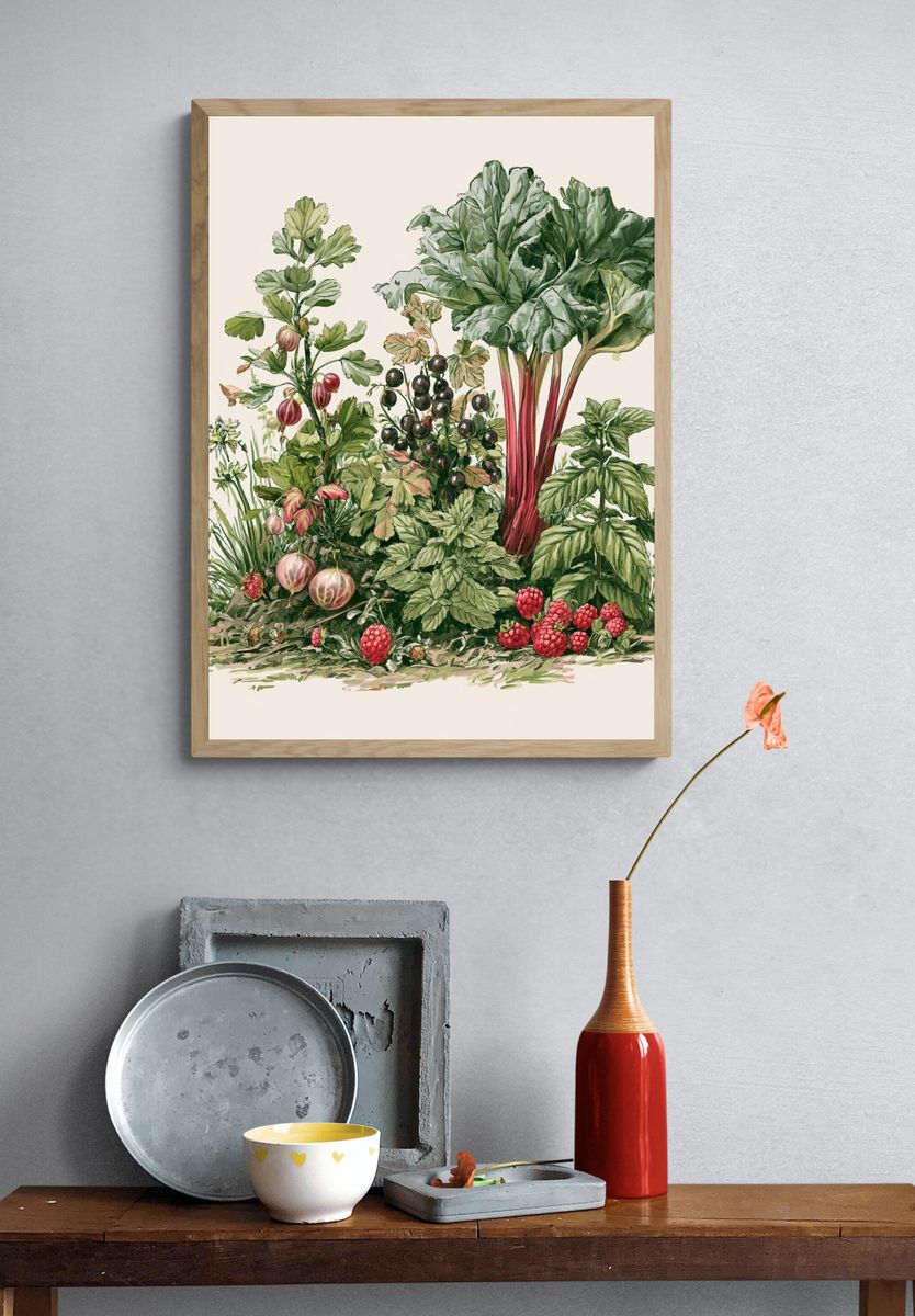Botanical Kitchen Garden Poster. — room view 3