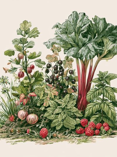 Botanical Kitchen Garden Poster.