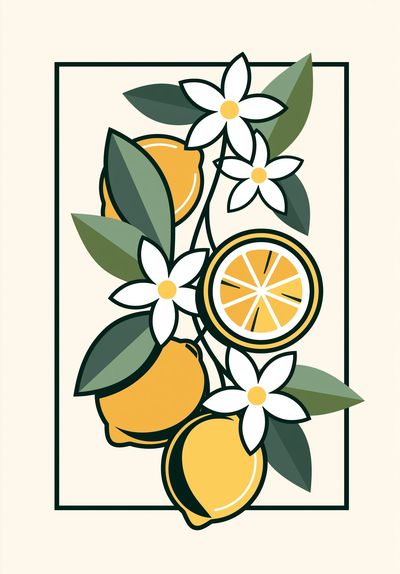 Lemon Blossom Botanical Print.