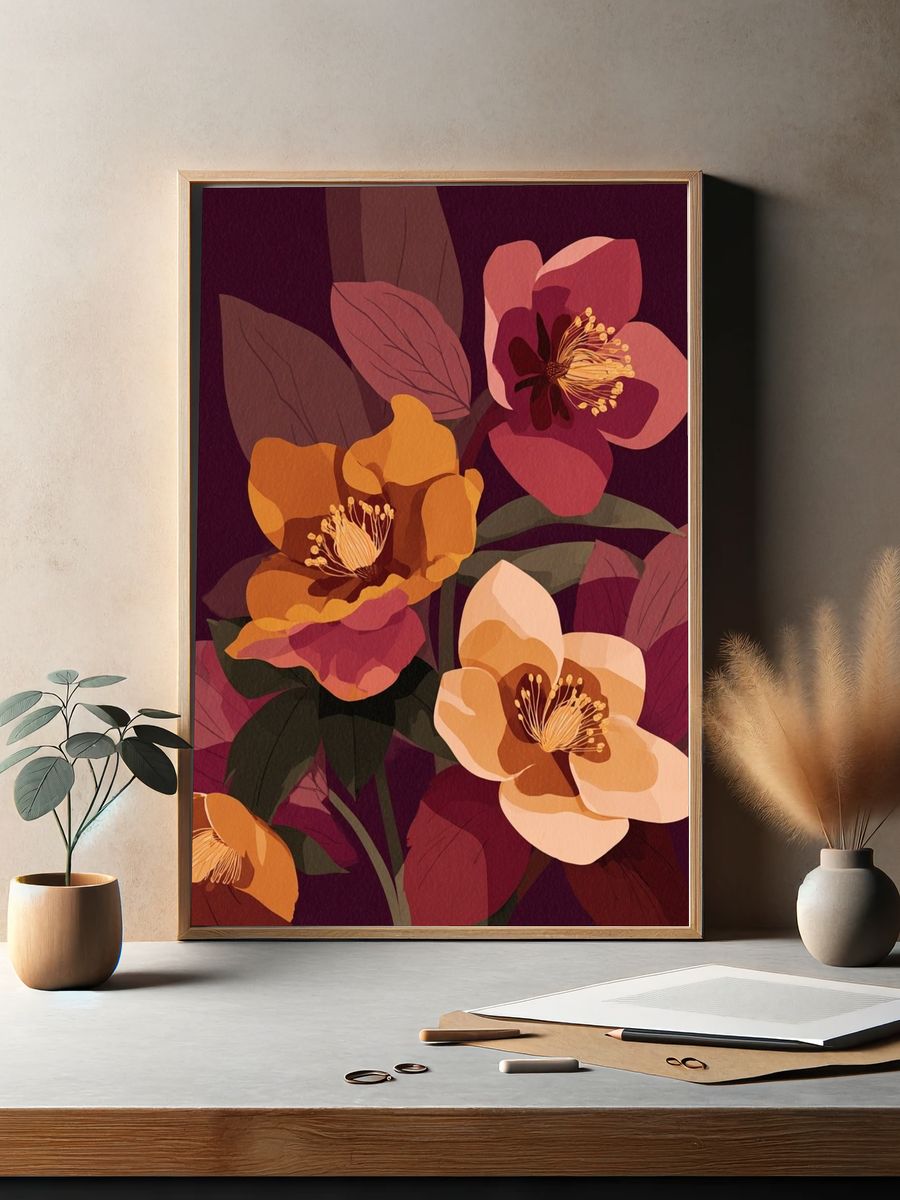 Autumn Floral Bouquet Print. — room view 2