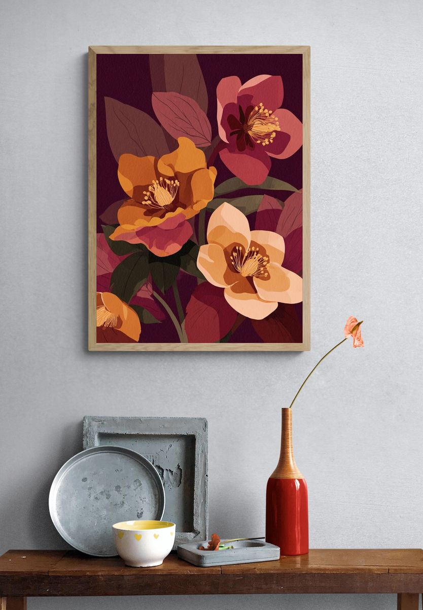Autumn Floral Bouquet Print. — room view 3