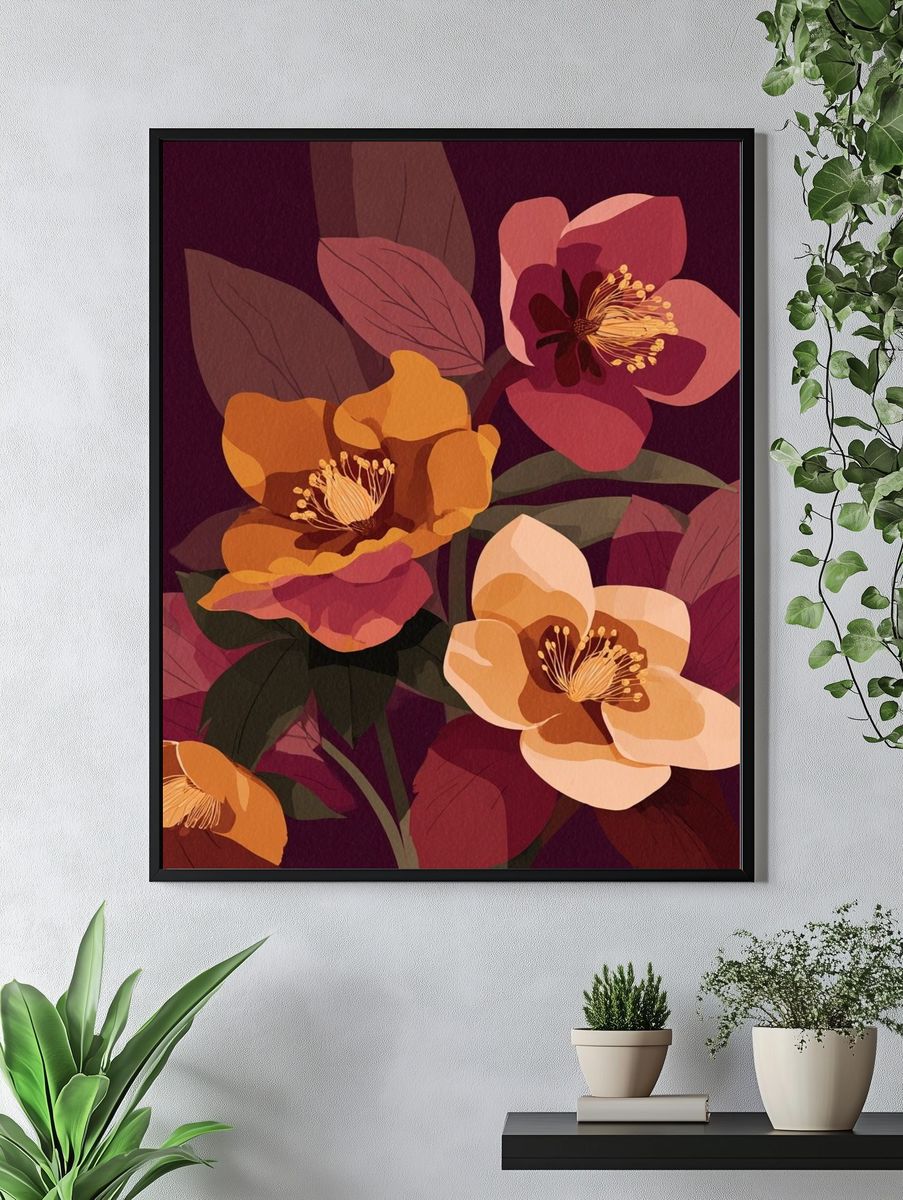 Autumn Floral Bouquet Print. — room view 4