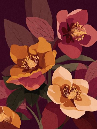 Autumn Floral Bouquet Print.
