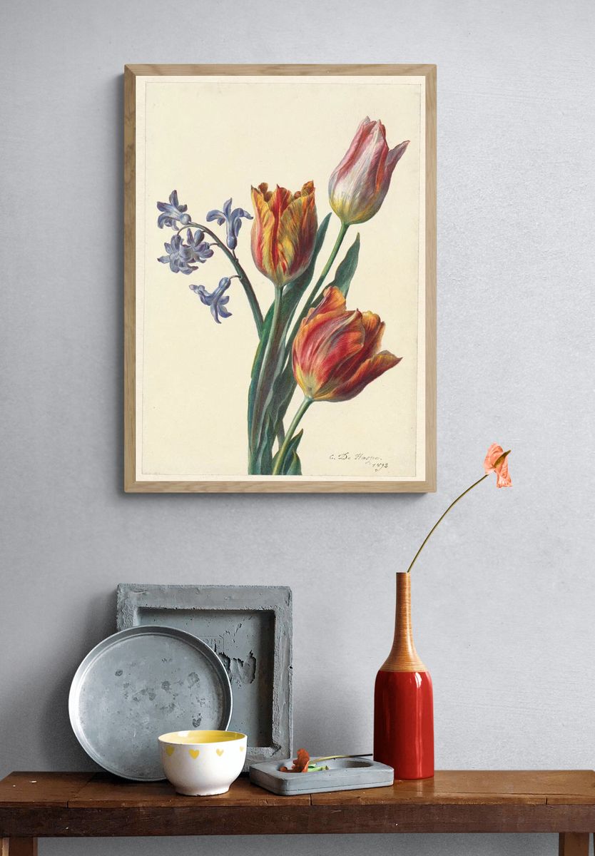 Drie tulpen en een takje. — room view 3
