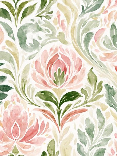 Pastel Floral Watercolor Print.