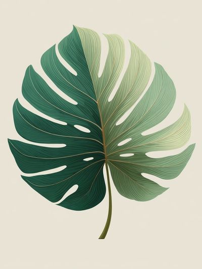 Monstera Leaf Botanical Print.