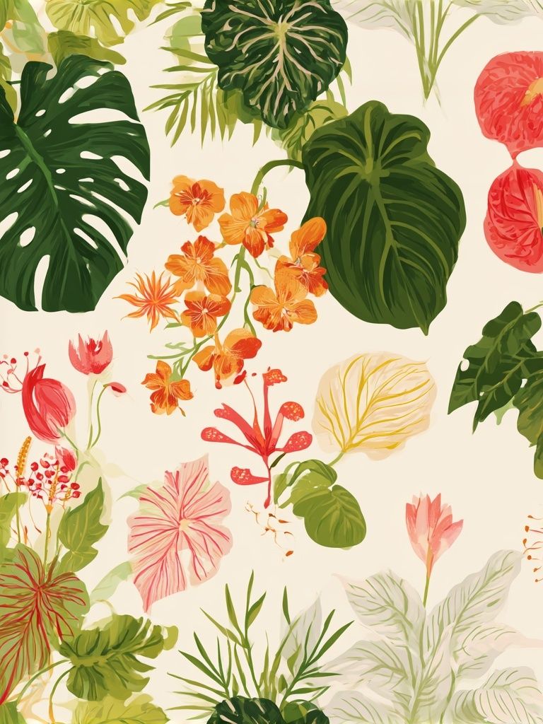 Tropical Botanical Garden Print. poster — botanical art