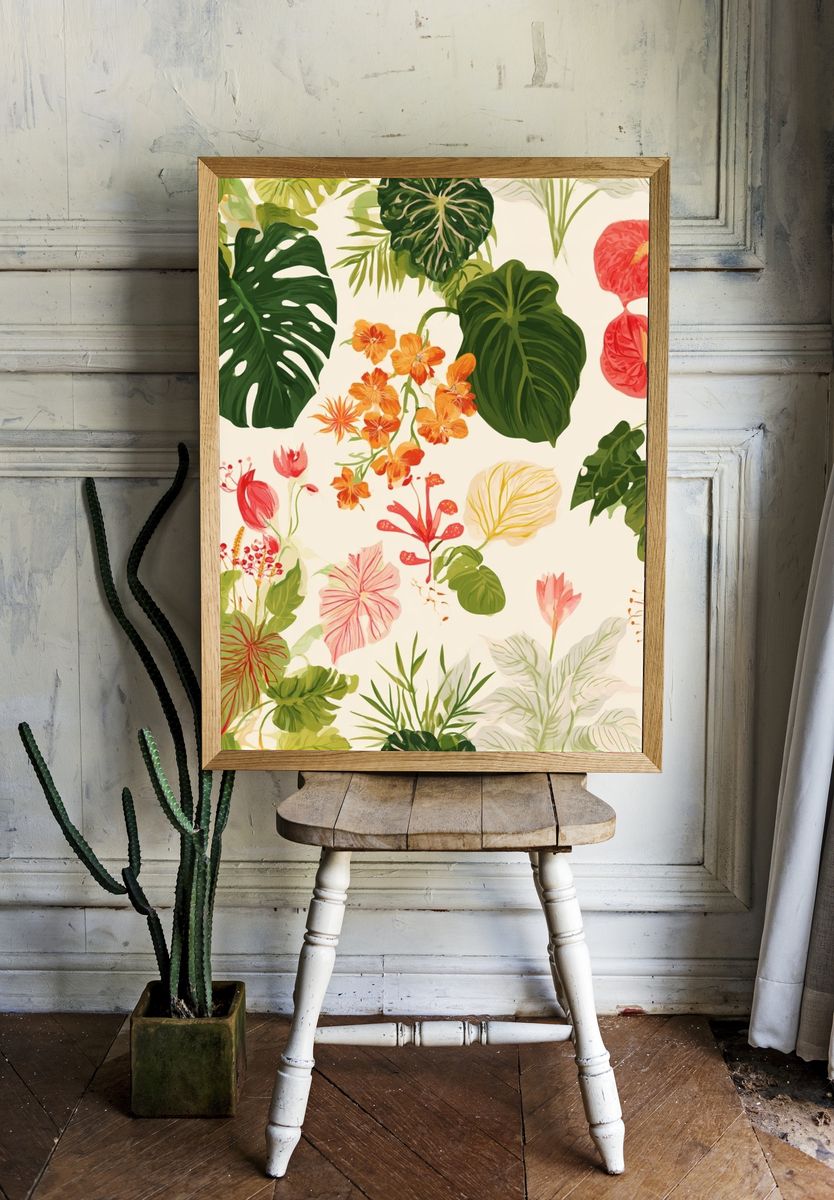 Tropical Botanical Garden Print. — room view 1