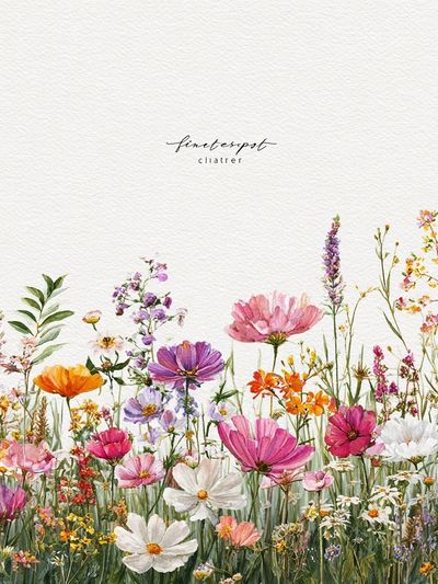 Wildflower Meadow Watercolor Print. poster