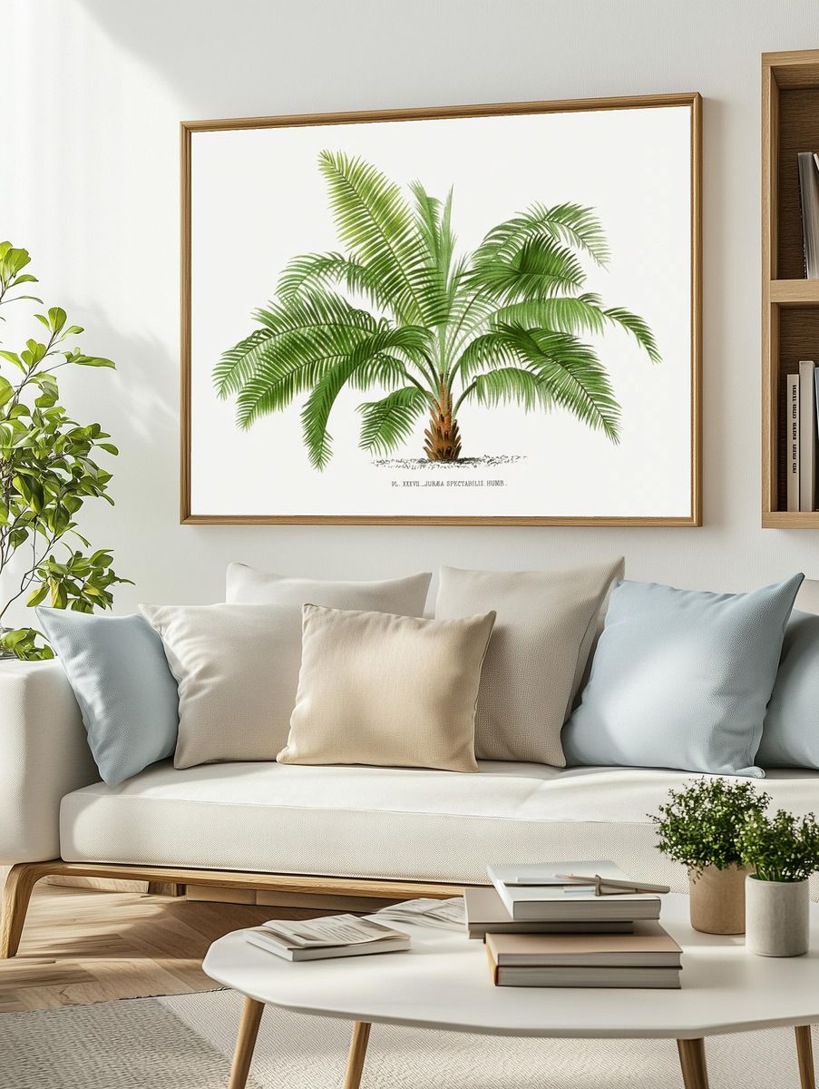 Vintage palm tree illustration. Digitally. — room view 2