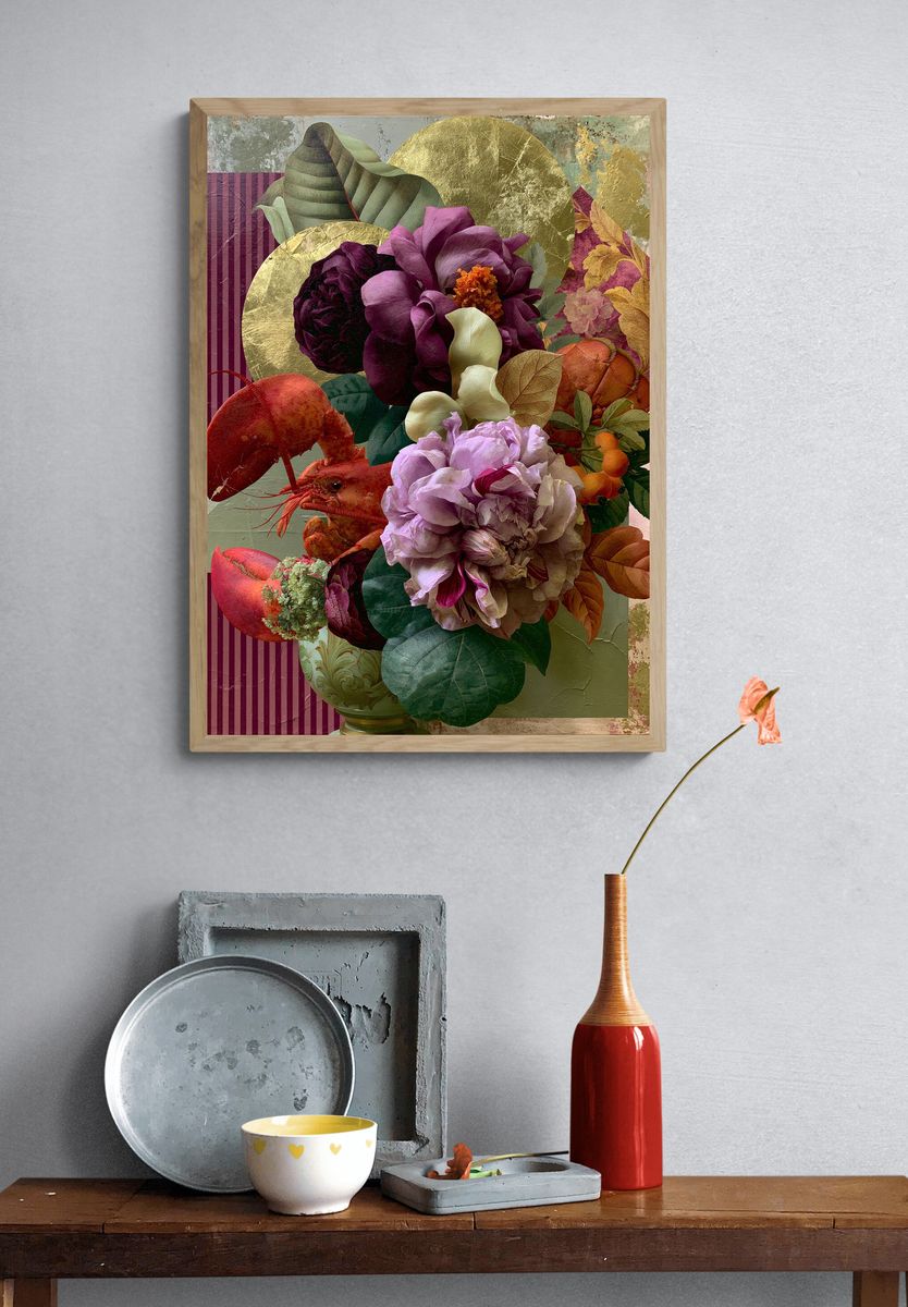 Botanical Still Life Collage Poster. — room view 3