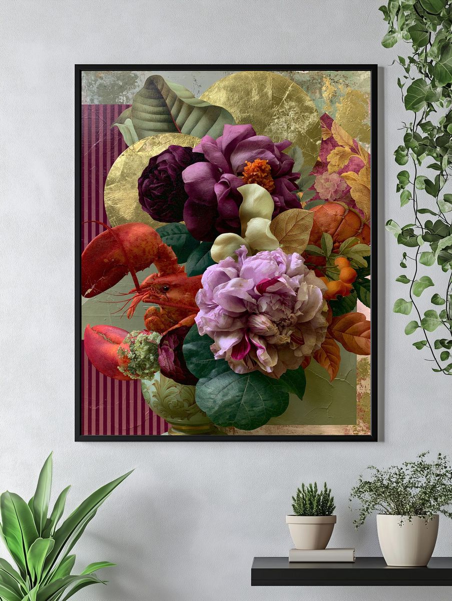 Botanical Still Life Collage Poster. — room view 4