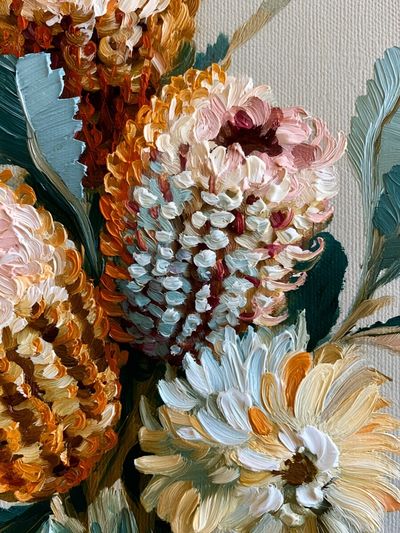 Textured Floral Bouquet Print.
