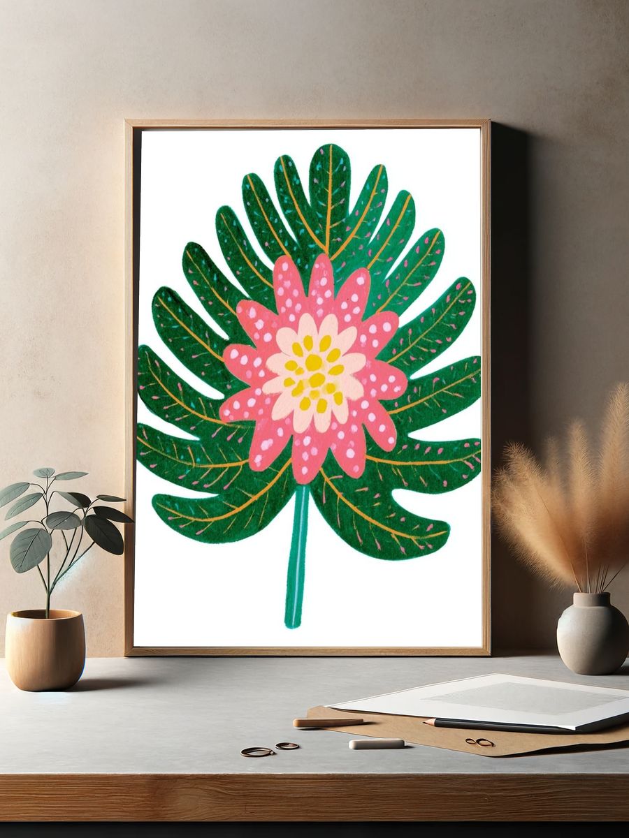 Tropical Flower Botanical Print. — room view 2